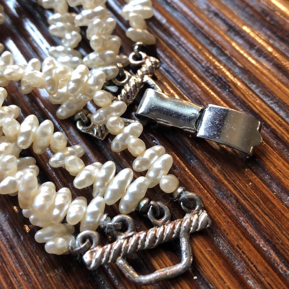 Mid Century Four Strand Rice Pearl Bracelet - Picture 6 of 8